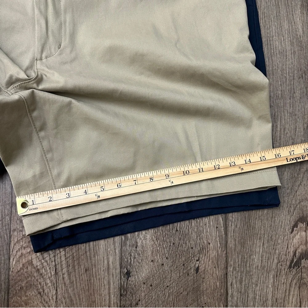 Sonoma Flexwear Flat Front Cotton Shorts 2 pc Bundle Size 54 Blue Tan